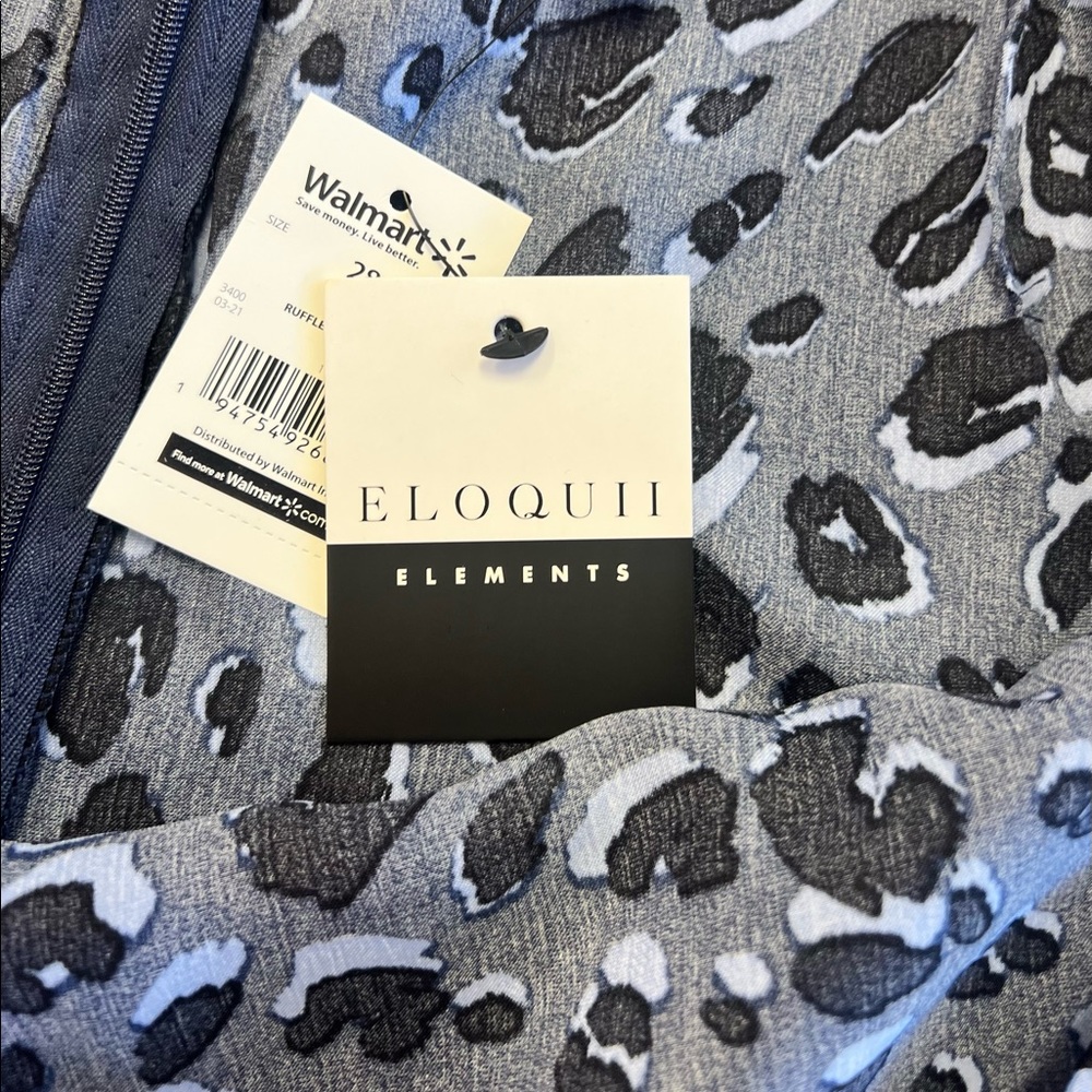 Eloquii Blue Animal Print Asymmetrical Faux Wrap Skirt Size 28 NWT - Picture 8 of 12